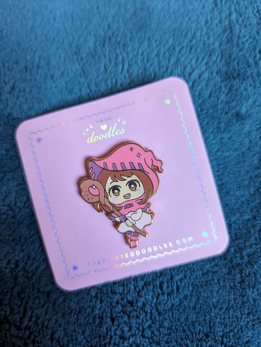 got this gorgeous ochaco pin from <a href="/painteddoodles/">☁️Aditi☁️🌙</a> today!
