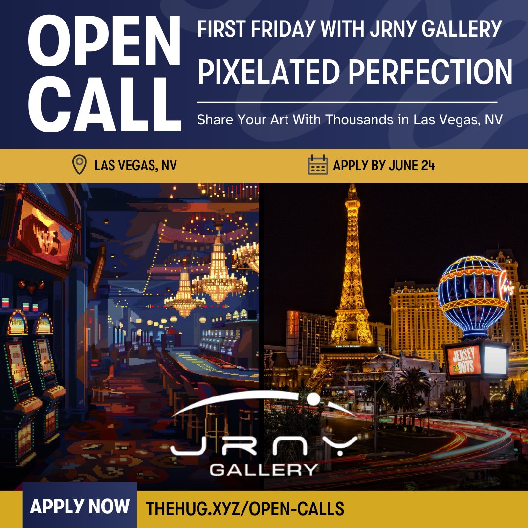 ◽️👾Open Call: Pixelated Perfection👾◽️

Each month, we collaborate with our pioneering partners at <a href="/JRNYGallery/">JRNY Gallery</a> in Las Vegas to share emerging artists at their First Friday events, which see thousands of attendees each month. 

The theme for our next exhibition in July is