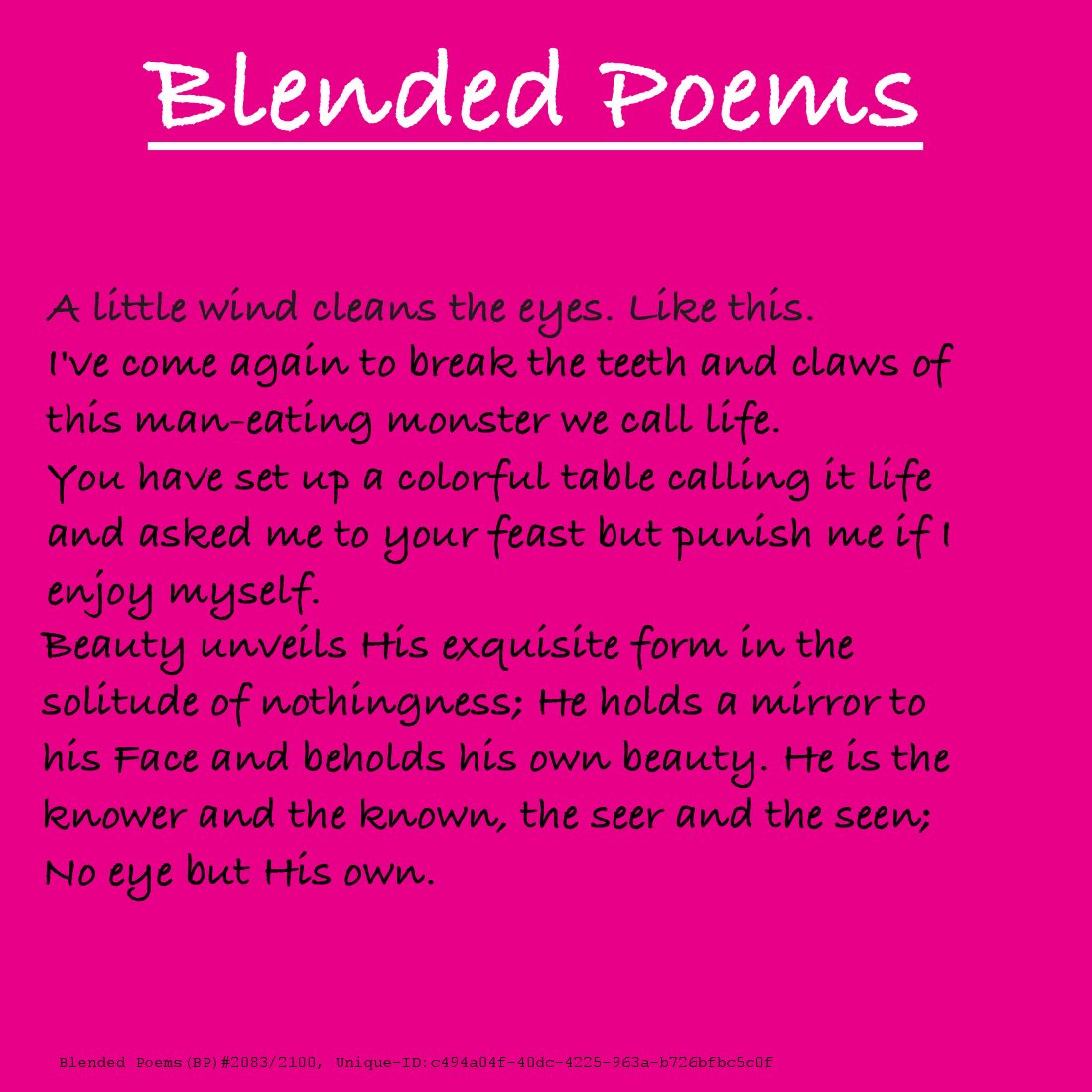 7R7IO's tweet photo. Owning one of these Blended Poems NFTs means becoming a custodian of this cultural heritage, an opportunity to connect with the past and be part of a legacy that will continue on the blockchain for as long as the blockchain itself exists. https://t.co/zoCkh5Ct3s
