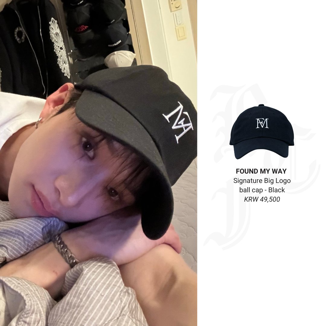 キャップ [FOUNDMYWAY]Signature Big Logo ball cap - Black Signature Big Logo ball cap - Black - FOUND MY WAY | 60