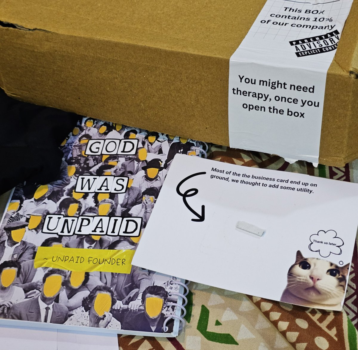 kunalbhoi_'s tweet photo. Unboxing this increases the audacity for therapy🫢.

Wishing you @saurabhJsuranse all the best for @unpaidcompany ❤️🚀 .
Also thanks for the gift😁 https://t.co/L8SUP9C0gW