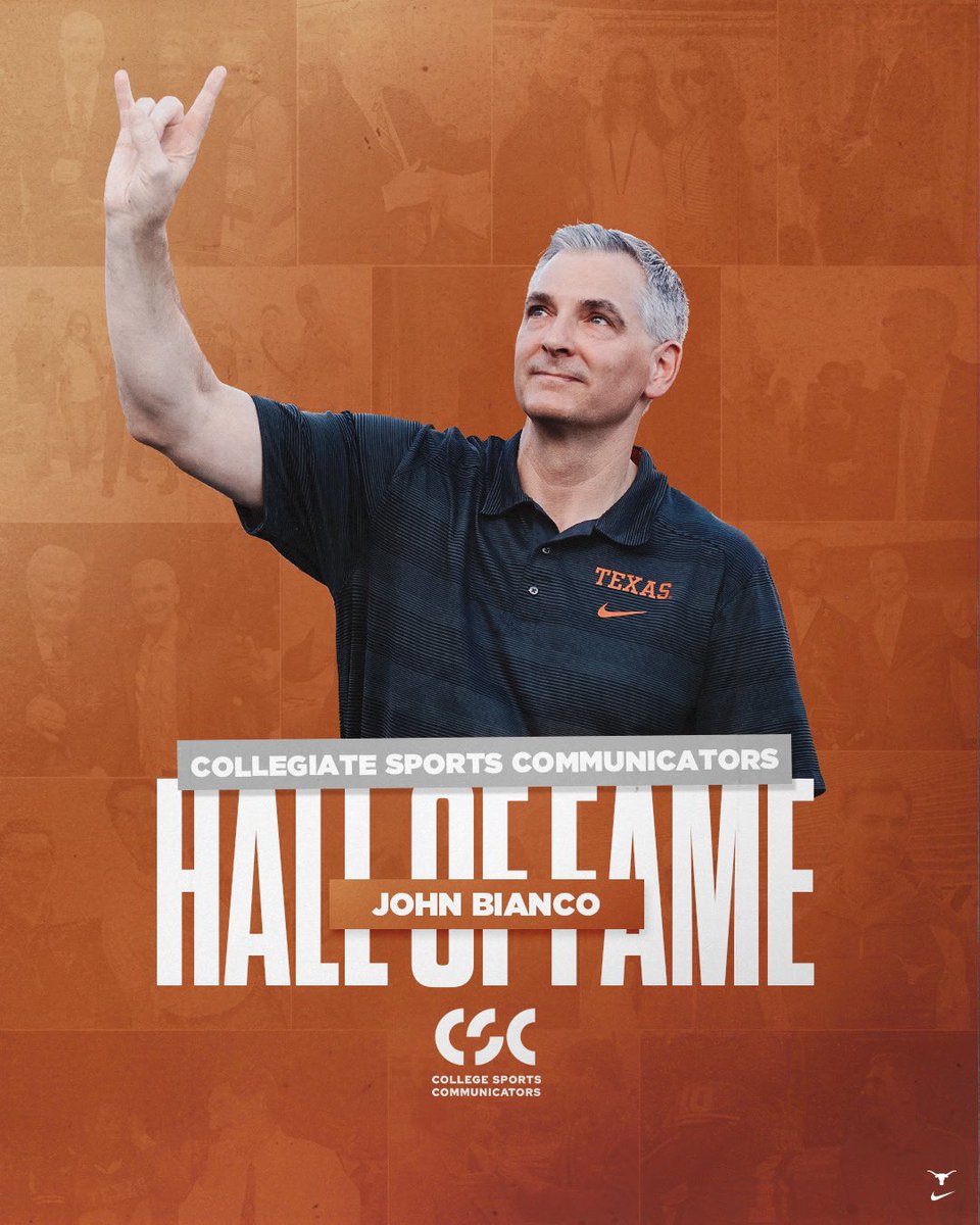 TexasLonghorns's tweet image. congrats to our very own @UT_Bianco on his @CollSportsComm Hall Of Fame induction! 🤘

#HookEm
