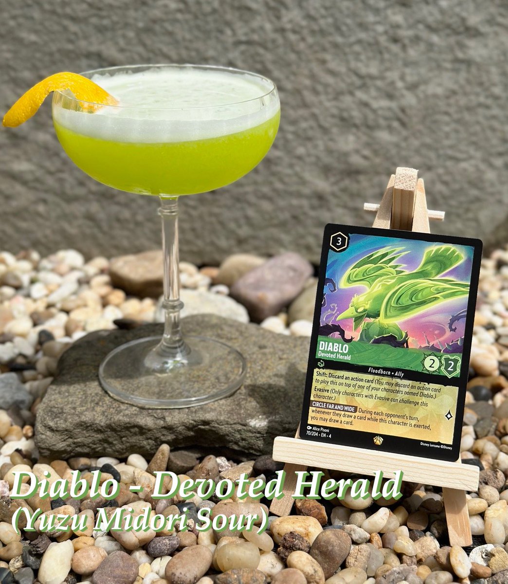 Congrats to <a href="/Th3RaT/">Brian Courtade</a> for winning #Lorcana DLC Chicago! Today’s post features one of the key cards in their list: Diablo - Devoted Herald. 

Absolutely love the color we got on this one! Recipe in our blog: tinyurl.com/drinklands005