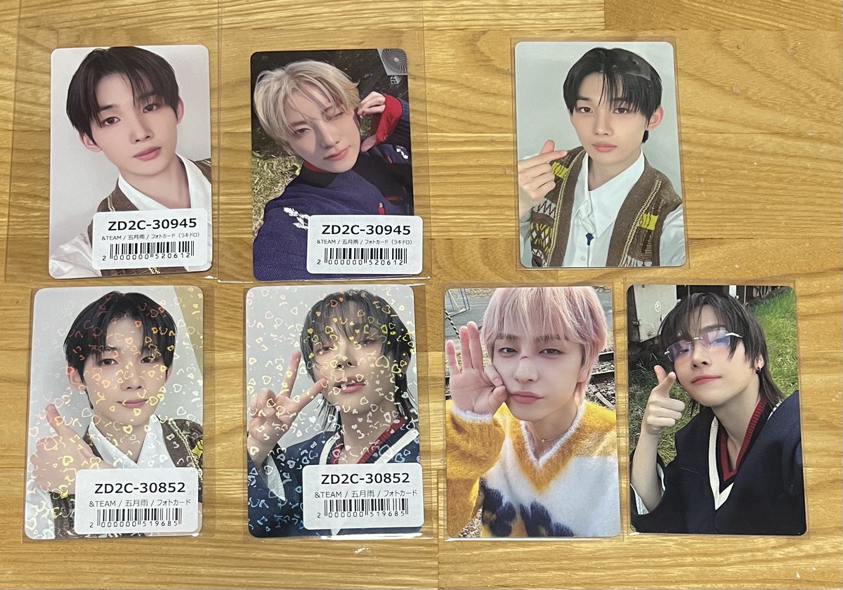 #ENHYPEN交換 
画像① ポプア購入特典トレカ
【譲】 ソヌ　【求】 ヒスン

#andTEAM交換 （五月雨）
画像② ポプアトレカ
画像③ 封入トレカ・ラキドロ
【譲】 画像参照　【求】 同種K

・6/12 たまアリ（ENHYPEN）
・6/29〜30 ウマチュン
・7/20 有明アリーナ（&amp;TEAM）
・別日都内手渡し＞郵送