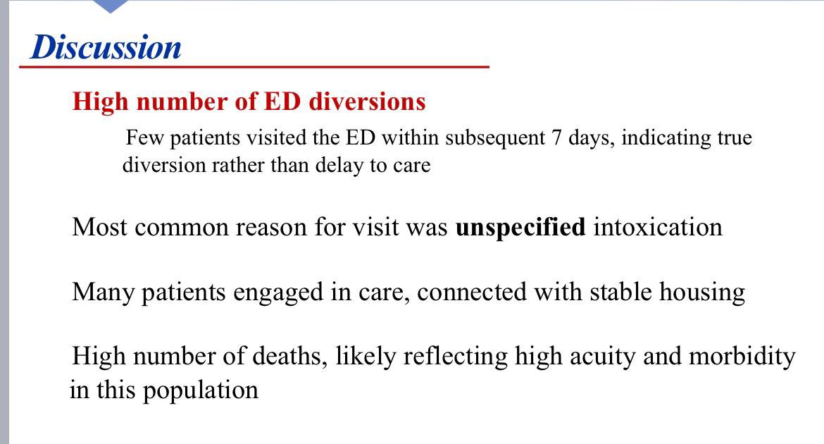 Award winning research by our very own R2 Dr Seliga on successful diversion of vulnerable populations to Inner City clinics away from the ED for specified presentations. #superstar