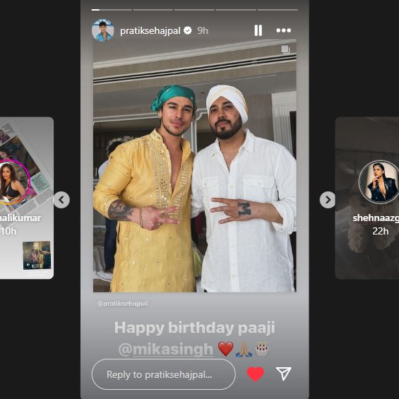 JazzSilva_3's tweet image. Our boy wishing #MikaSingh ji a happy birthday!🎂

#PratikSehajpal #PratikFam 
#PratickSejpal #PratickFam