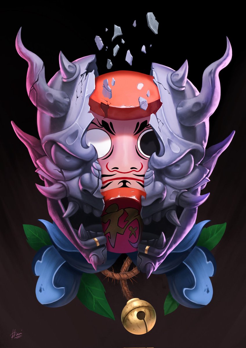 I haven't time to draw for me but.. this is a new illustration that I had half finished 👹
#mask #illustration