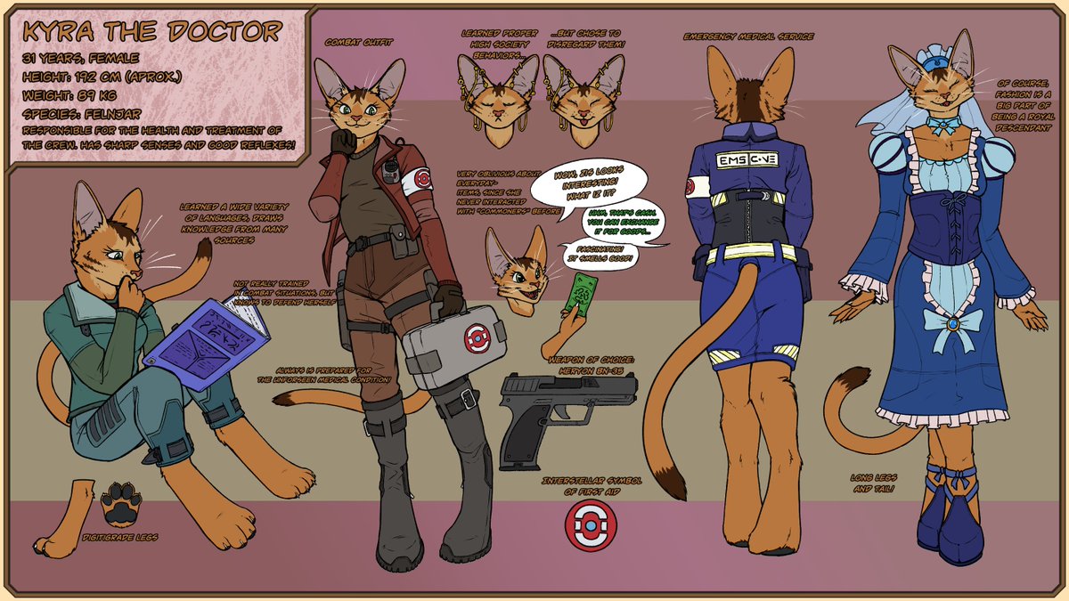 Another new ref, for my lil kitty Kyra!🐱You can find her on Art Fight artfight.net/character/4874… #artfight #anthro #furry
