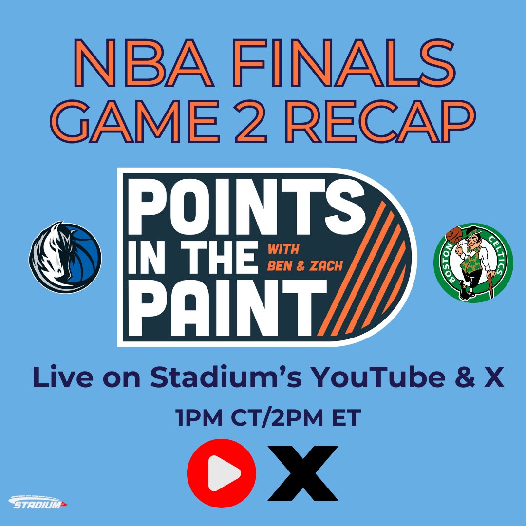 PointsPaint's tweet photo. We’re going LIVE on @Stadium’s YT and X at 2pm ET!

Get in the chat and we’ll chat with you live on the show! 

LINK: https://t.co/XOuhvJTvHv https://t.co/bYA1msOaLc