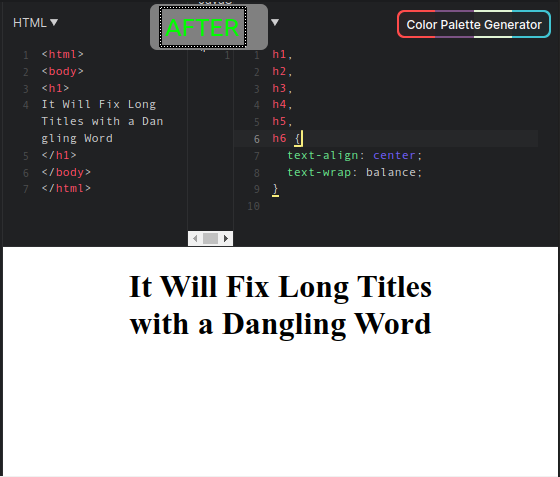 brettbatie's tweet photo. I don't know how I ever lived without the CSS property

text-wrap: balance https://t.co/EF6w51H4la