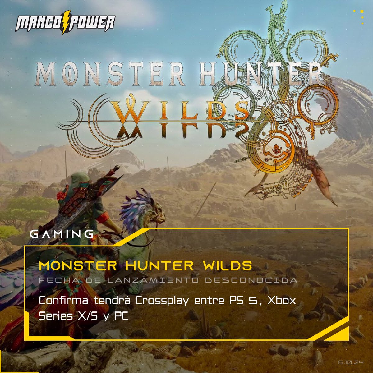 MancoPowerPR's tweet photo. Monster Hunter Wilds, confirma que va a tener Cross Play entre PS5, Xbox Series X/S y PC y que también va a salir simultáneamente aún que no hay fecha en especifico.

#MancoPower #MancoNews #MonsterHunterWilds #PS5 #XBOX #PC https://t.co/yPYCgAu8rV