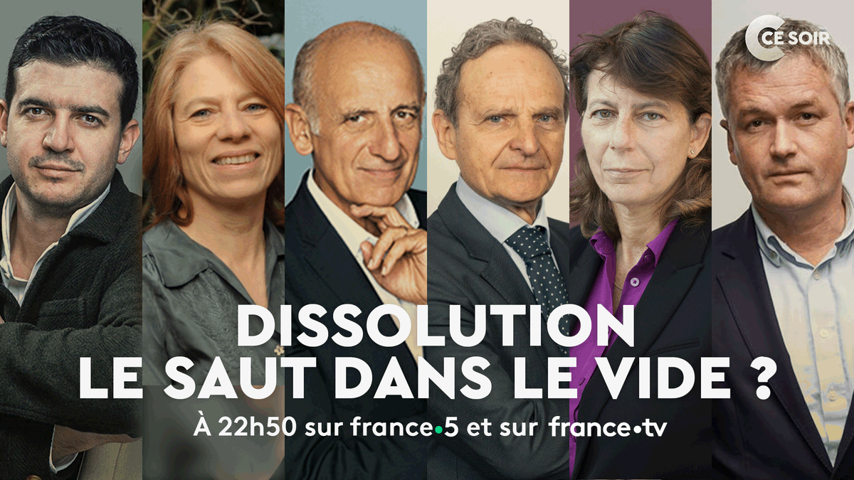 Ccesoir's tweet photo. ⏰ 22h50 EN DIRECT sur @FranceTV
#CCeSoir avec :
📌@DavidDjaiz Essayiste
📌@lucileschmid de @LaFabriqueEcolo 
📌@jmaphatie Journaliste politique
📌Marc Lazar, Historien
📌Perrine Simon-Nahum, Historienne
📌@JSainte_Marie formateur des cadres du RN https://t.co/0G8nYXk2BD