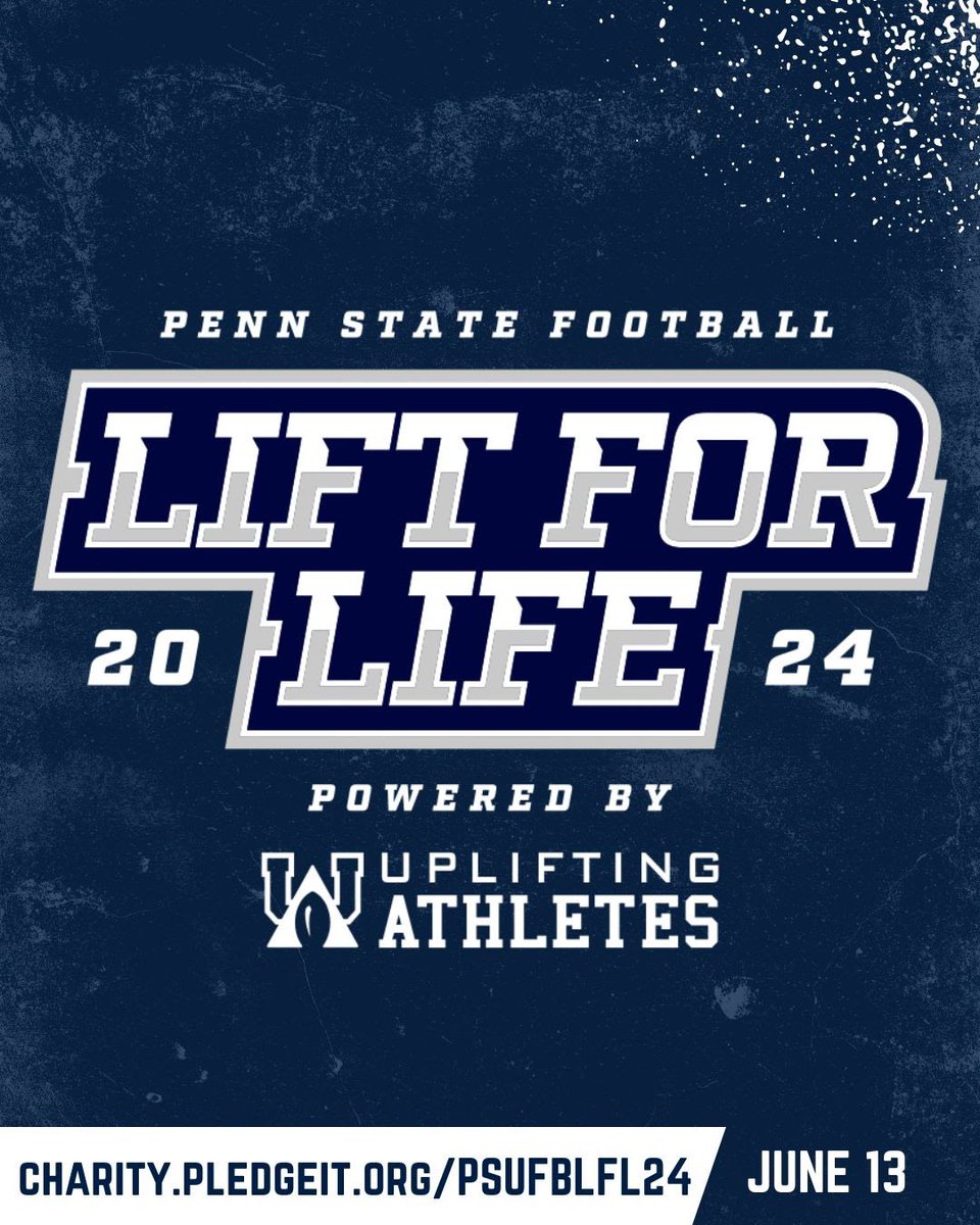 Alex Birchmeier (@alex_birchmeier) on Twitter photo One workout. One cause. One community. One lift to make a difference for the #RareDisease community! <a href="/PennStateFball/">Penn State Football</a> is teaming up with <a href="/UpliftingAth/">Uplifting Athletes</a> for their Lift for Life on June 13! charity.pledgeit.org/psufblfl24 One workout. One cause. One community. One lift to make a difference for the #RareDisease community! <a href="/PennStateFball/">Penn State Football</a> is teaming up with <a href="/UpliftingAth/">Uplifting Athletes</a> for their Lift for Life on June 13! charity.pledgeit.org/psufblfl24