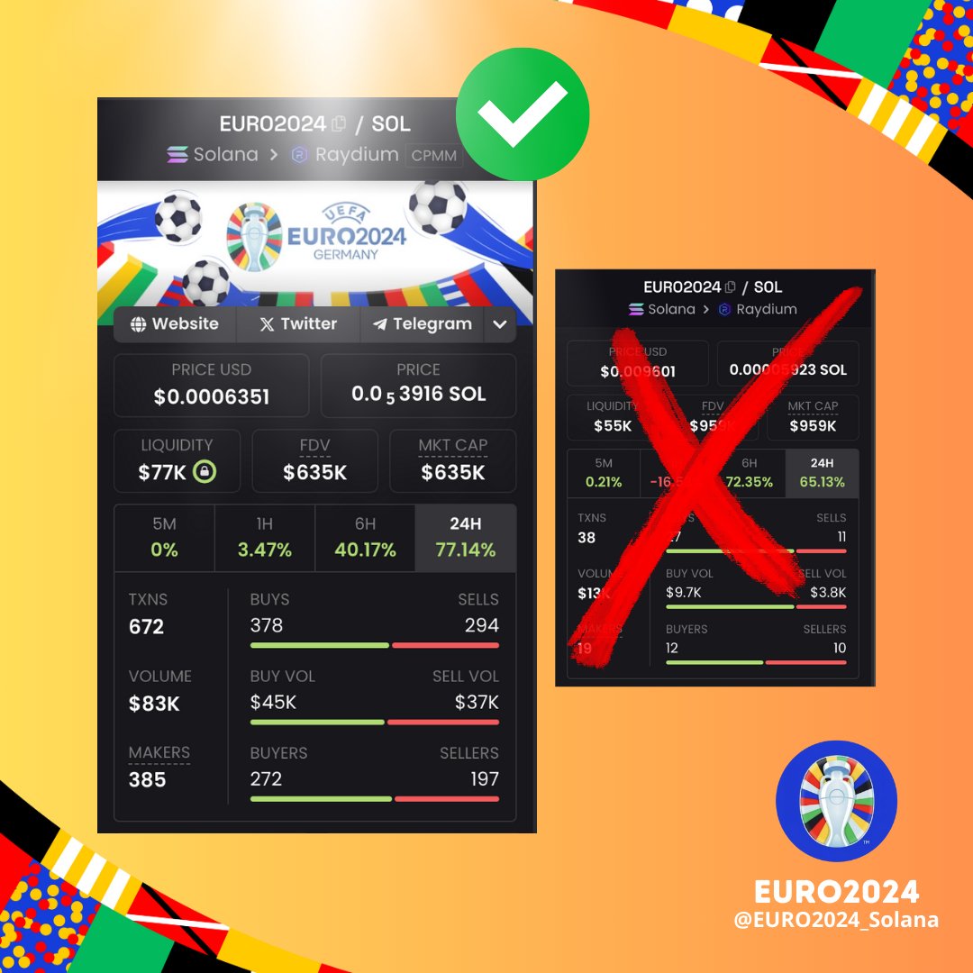 Someone created the same ticker and is intentionally throwing large chunks of money, while liquidity is unlocked. 🙏

Please be aware. 🚨

Our only CA is : D5oCx51J1hgwGAaaWgn4aKqU8TvbaTDx3NtNUdkKrGgq

#EURO2024 #LFG #100x #1000x #SOL #Solana #Awareness #Post