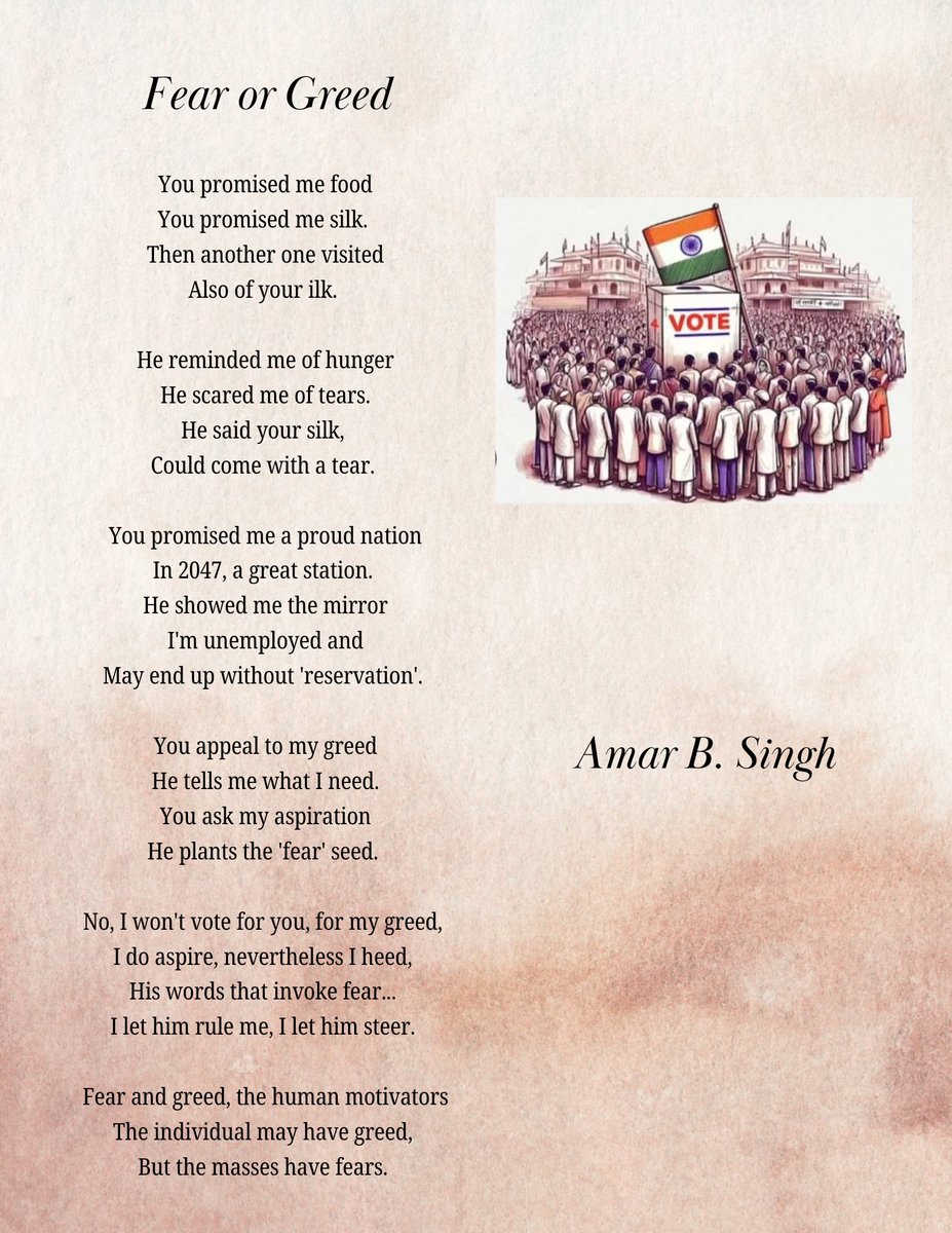 amarbsingh's tweet image. So much being said on the &apos;fractured&apos; mandate that I was forced to think about the two biggest human motivators towards any action... 
#Elections2024 #humanbehavior #marketing