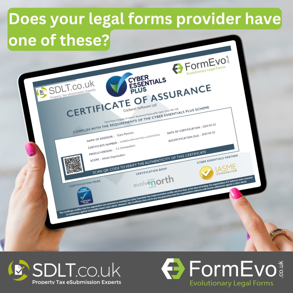 The number of reported #cyber breaches at UK #lawfirms increased by “36%” in 2023 as hackers target the #legal profession. At <a href="/FormEvo/">FormEvo</a>, it’s all about client #datasecurity, &amp; we are proud to have AGAIN retained #Cyber Essentials Plus Accreditation #formevo #sdlt #legaltech