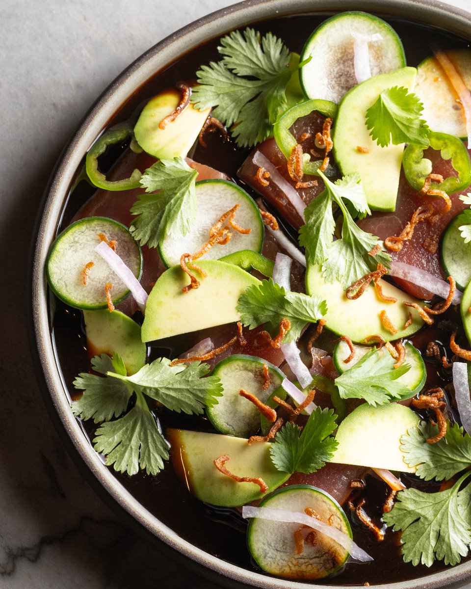 when you get the perfect bite >>

🐟 NEW Tuna Tiradito / sliced yellowfin tuna, cucumber, avocado, cilantro, red onion, jalapeño, crispy shallot &amp; salsa negra.
