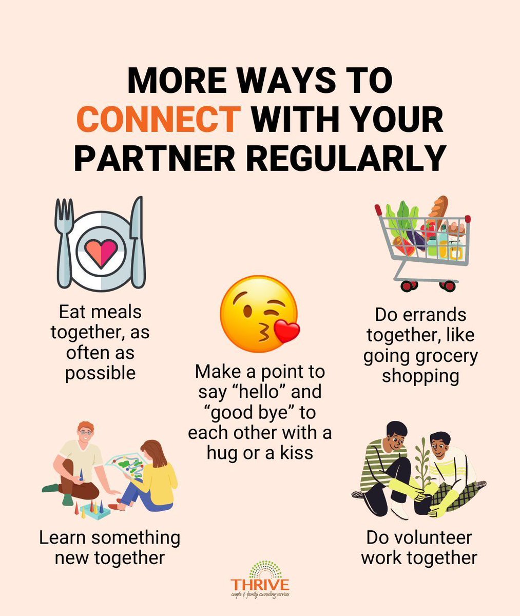 Building and maintaining trust and connection in a relationship is a practice. There are lots of ways to begin to turn toward your partner to strengthen your connection. Here are 5 ways to start! 

What's your favorite way to connect with your partner?