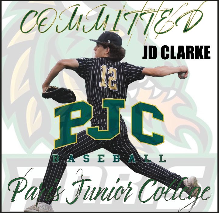 JD Clarke (@jdclarke7) on Twitter photo blessed to announce my commitment to <a href="/PJCBaseball/">Dragon Baseball</a>. huge thanks to God, my coaches, family, friends, and everyone else who helped me get to this point.๐๐ <a href="/TC_cougbaseball/">The Colony Cougar Baseball</a> <a href="/Velo_doc/">Dr. Tyler Winfield</a> blessed to announce my commitment to <a href="/PJCBaseball/">Dragon Baseball</a>. huge thanks to God, my coaches, family, friends, and everyone else who helped me get to this point.๐๐ <a href="/TC_cougbaseball/">The Colony Cougar Baseball</a> <a href="/Velo_doc/">Dr. Tyler Winfield</a>