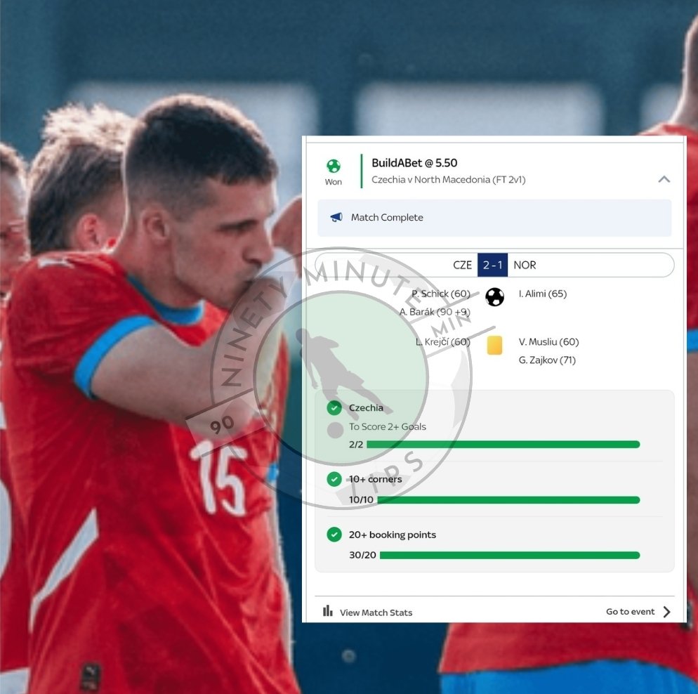 NinetyMinTips's tweet image. Late PEN for the win 💯🙌

Czech v North Macedonia