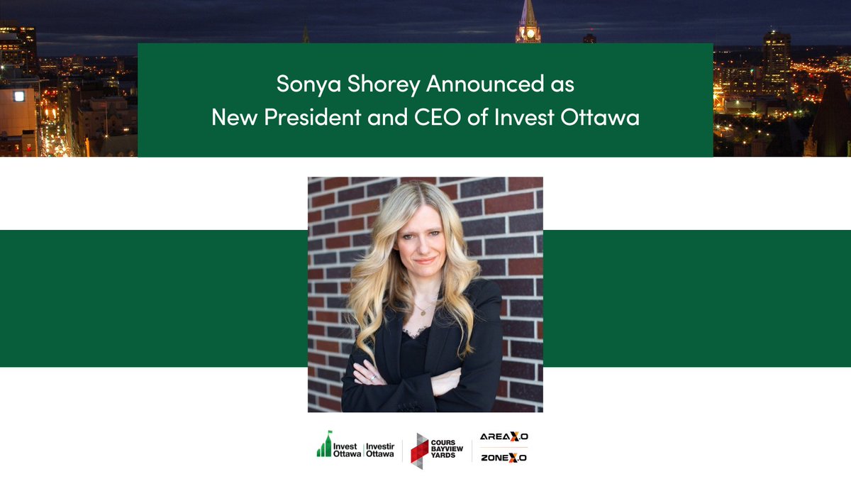 📣 Big News! We're thrilled to announce Sonya Shorey as the new CEO of Invest Ottawa! With 25+ years in tech, innovation, and economic development, she's ready to drive Ottawa’s growth and prosperity. 🌟 
📰 bit.ly/3VC618Y