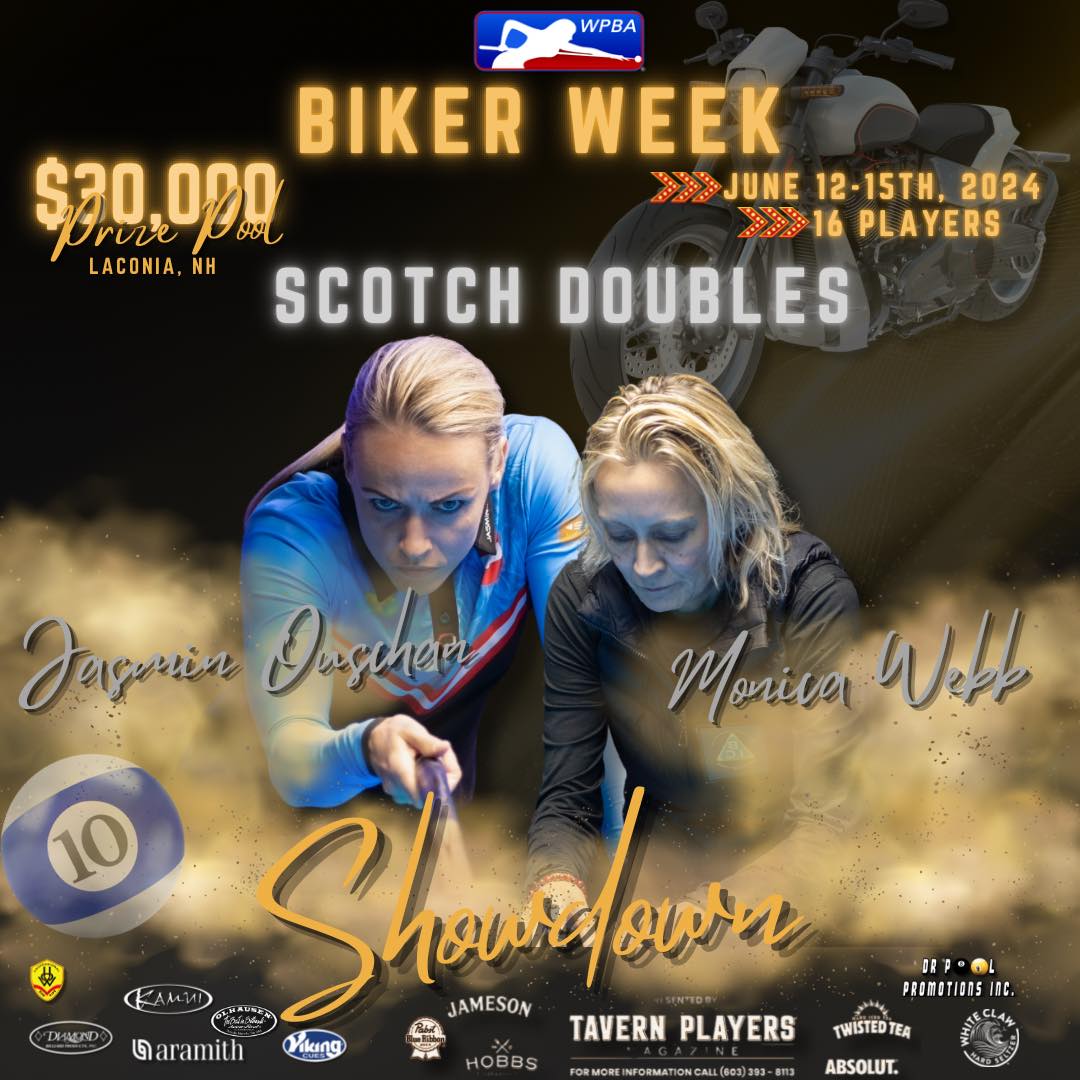 GoPlayPool's tweet photo. Want to watch this epic scotch doubles 10 ball format showdown? Be sure to subscribe to WPBA YouTube channel (@WPBAbilliards)
Streaming FREE as always! We love our fans!
#wpba #billiards #10ballpool #scotchdoubles #newhampshire #bikerweek
#goplaypool https://t.co/OBmd2mmQ3F