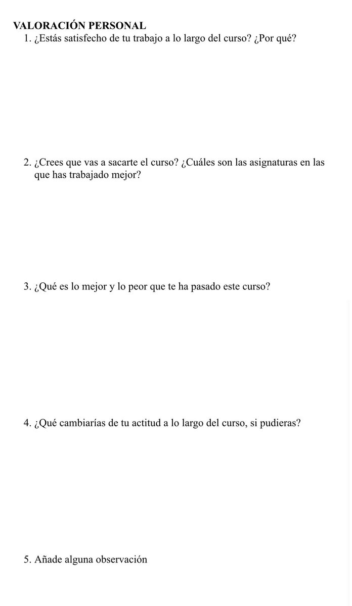 clasehistoria79's tweet image. Se acercan las últimas clases del curso y con ellas la evaluación que paso al alumnado sobre las asignaturas que imparto y la tutoría. Aún están en borrador, ¿alguna sugerencia? #claustrovirtual #claustrovirtualsecundaria #evaluaciondocente #clasesdegeografiaehistoria #tutoria