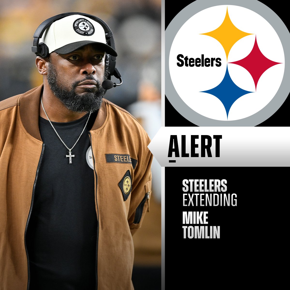 Steelers sign head coach Mike Tomlin to a 3-year contract extension.