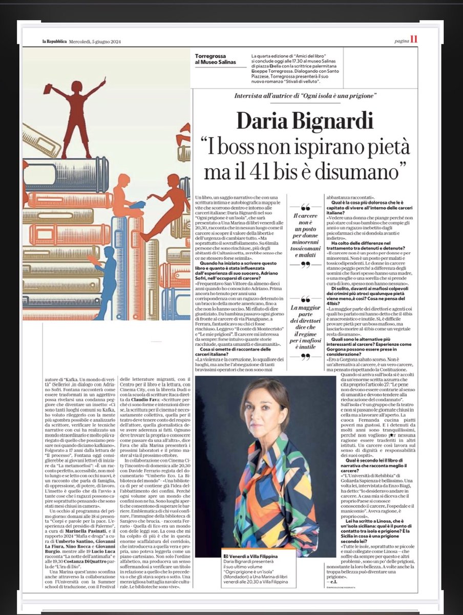 Su <a href="/rep_palermo/">Repubblica Palermo</a> del 5 giugno, Eleonora Lombardo  firma un bellissimo approfondimento sulla quindicesima edizione del nostro festival e una interessante intervista a Daria Bignardi, una delle protagoniste della nostra manifestazione.