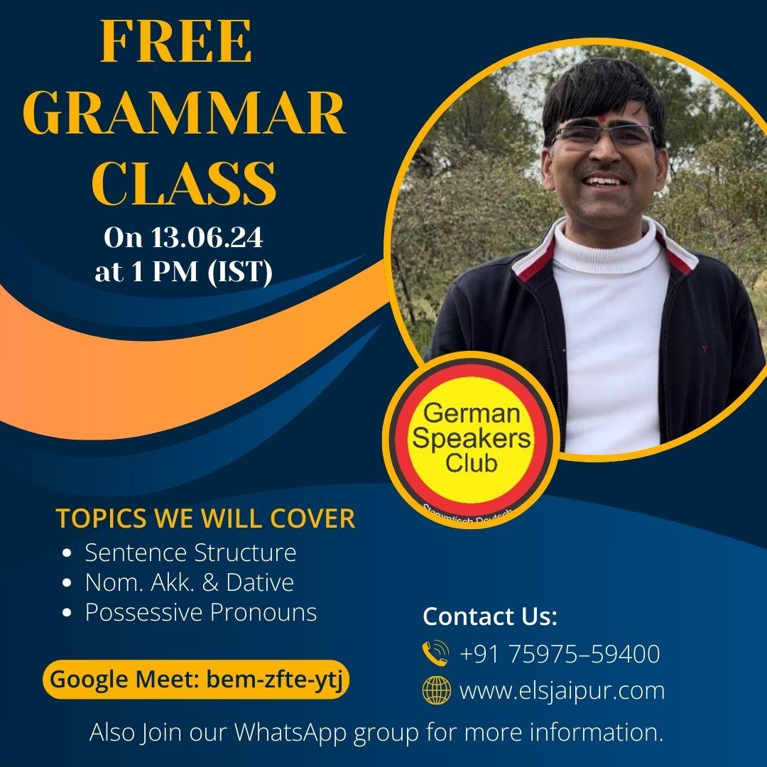 devkaransaini91's tweet photo. Dear German Learners,
I am  organising a free workshop on most important German grammar topics on 13th June at 1 PM (IST). Other details would be shared in the WhatsApp group.
Link for the same 👇.
https://t.co/xeqBWCMHJO
Thank You,
Devkaran. https://t.co/V0epKdrQNt
