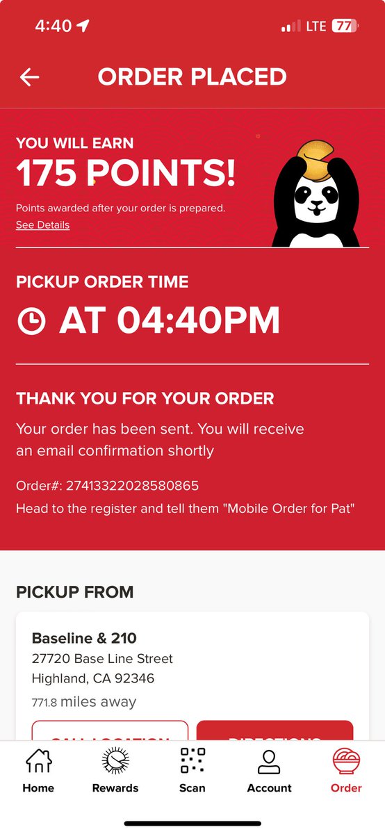 SoCalPat's tweet image. ⁦@PandaExpress⁩ ordered online and arrived at the restaurant on time and my order is not ready. #ThanksForNothing