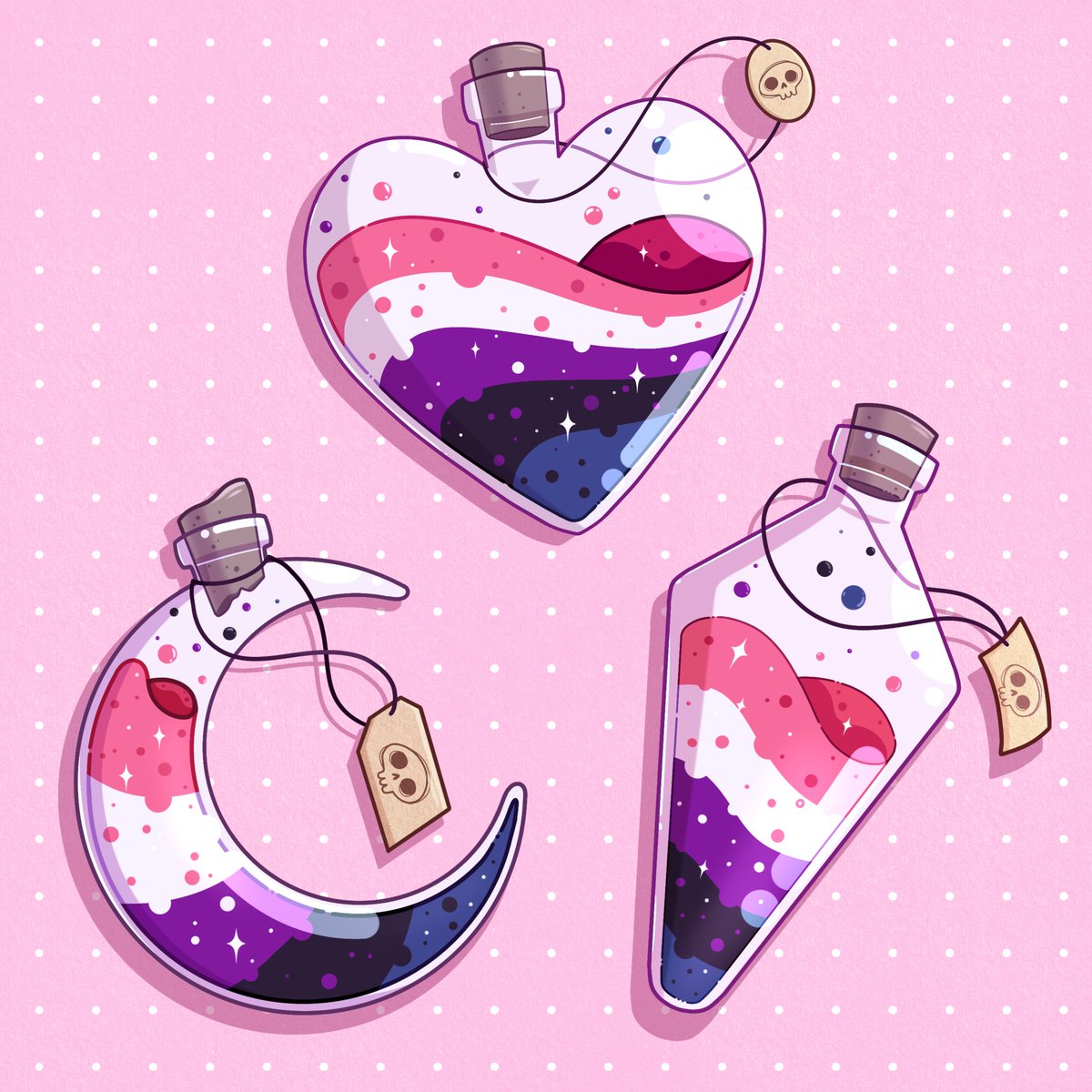 CandiGribbs's tweet photo. It’s pride month!! I have designed a BUNCH of pride flag potions 🏳️🌈💖 Here we have the classic Pride, Pansexual, Gender Fluid, and Intersex flag!
#pridefanart #pridemonth #stickerdesigns #pridestickers #digitalart #pride #pansexual #genderfluid #intersex #prideflag #nzartist https://t.co/6n3skgw7c3