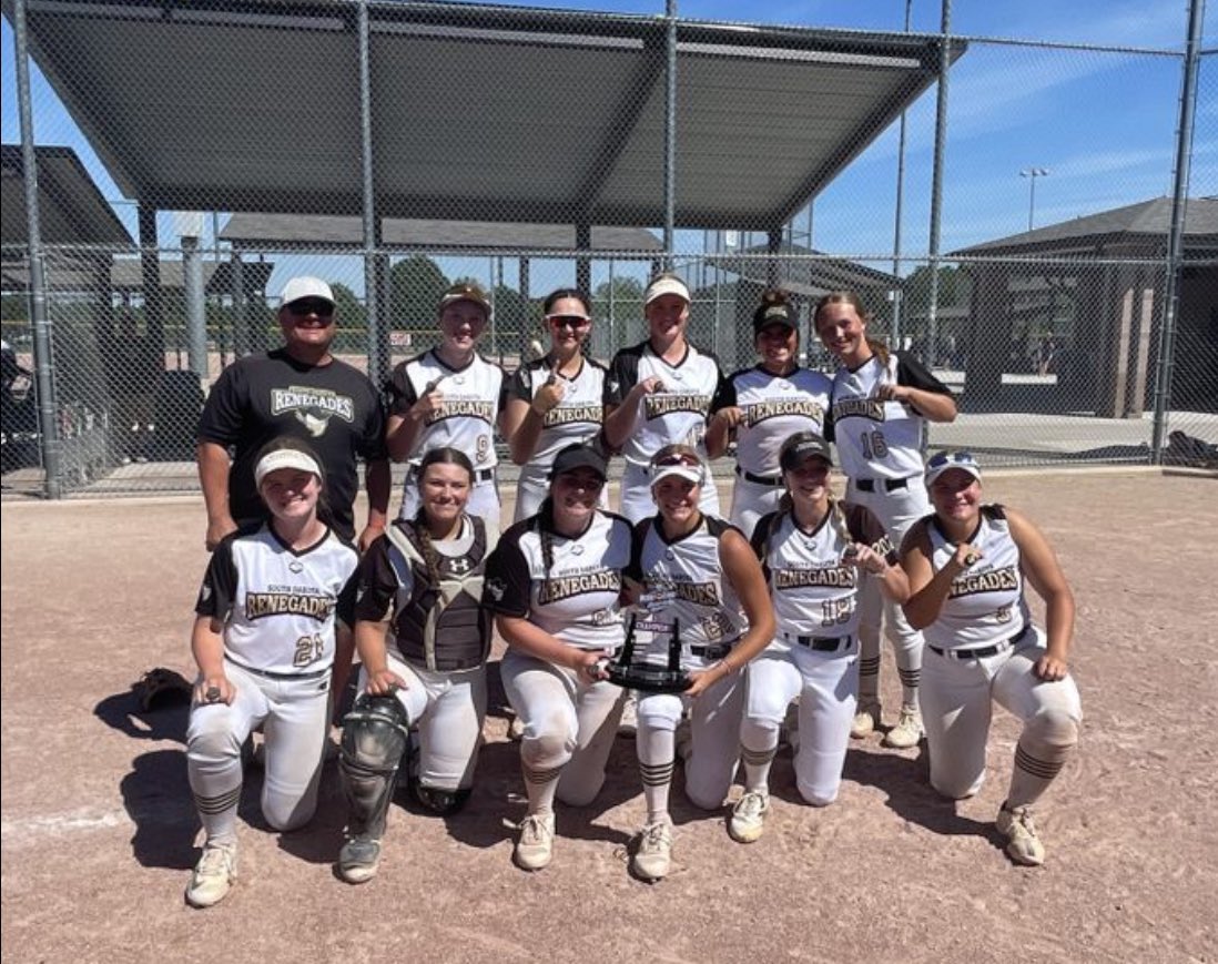 South Dakota Renegades 18u McDougall (@south_04) on Twitter photo ๐Champions!
Rennies take the top spot in the <a href="/TopGunEvents/">Top Gun Events</a> Heartland Showcase with bracket wins over Select-Chester, Select-Jones and NE Gold-Neumayer. Close games with high level pitching and great competition!
Special shout out to our coach this weekend, <a href="/HoopsStrande/">Hoops Strande</a>! ๐Champions!
Rennies take the top spot in the <a href="/TopGunEvents/">Top Gun Events</a> Heartland Showcase with bracket wins over Select-Chester, Select-Jones and NE Gold-Neumayer. Close games with high level pitching and great competition!
Special shout out to our coach this weekend, <a href="/HoopsStrande/">Hoops Strande</a>!