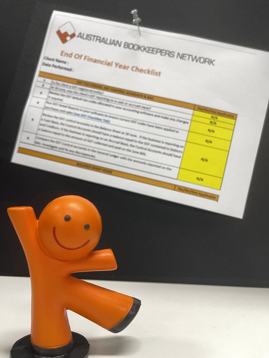 Just call him Orange Man with a Plan! He's found our ABN EOFY Checklist - designed to give you a step by step guide to follow for finalising your client's year-end. If you'd like to become a Member and get access to this checklist head to austbook.net/join-us