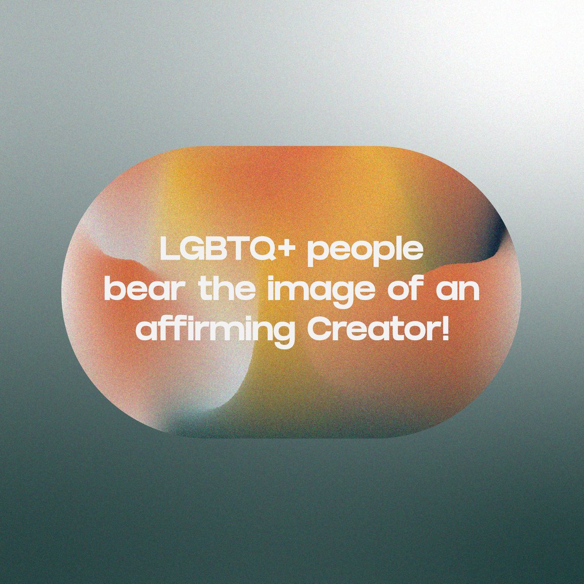 LGBTQ+ people bear the image of an affirming Creator! 🏳️‍🌈

God doesn't just love us—God affirms, celebrates, and welcomes us in the fullness of who we are.
