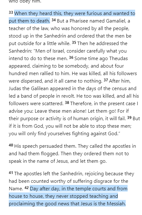 jrmy_tu's tweet photo. @Scotian_CA @osirusoft @FiveTimesAugust Well, Christians are supposed to be annoying weirdos to most people...

Acts 5:42: Day after day, in the temple courts and from house to house, they never stopped teaching and proclaiming the good news that Jesus is the Messiah. (NIV)

Thus the persecution and death threats: https://t.co/meJfjapQFT