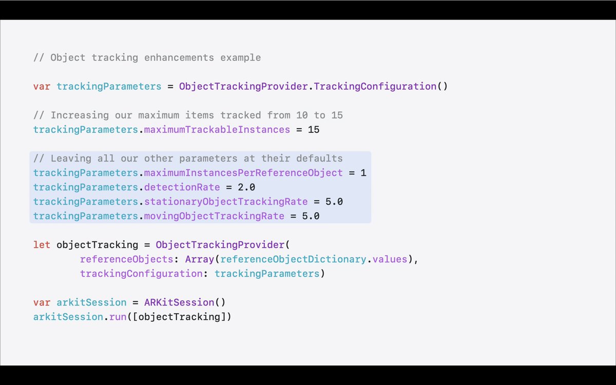hturan's tweet image. looks like visionOS 2 has enterprise APIs for specifying object tracking detection rate and for increasing performance headroom, along with a new API for requesting hand anchor data at a given timestamp (developer.apple.com/documentation/…). hopefully this leads to >30hz hand tracking data!