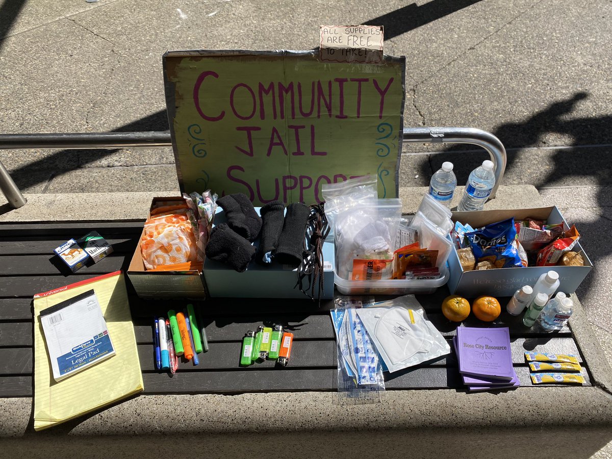 pdx_jailsupport's tweet photo. warmer weather is here! come hang out in the sun and do some jail support! as the weather gets warmer we’re transitioning to getting more warm weather supplies like sunscreen and hydrating drink mixes https://t.co/jOzGfA5enb