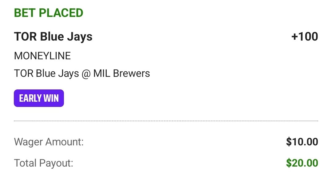 ChefBetLocks's tweet image. #DraftKings
Up 2 Early Win

#LFG Blue Jays +100

With Berrios on the mound tonight it's hard to go wrong here. 

#GamblingTwitter #GamblingX
#PrizePicks