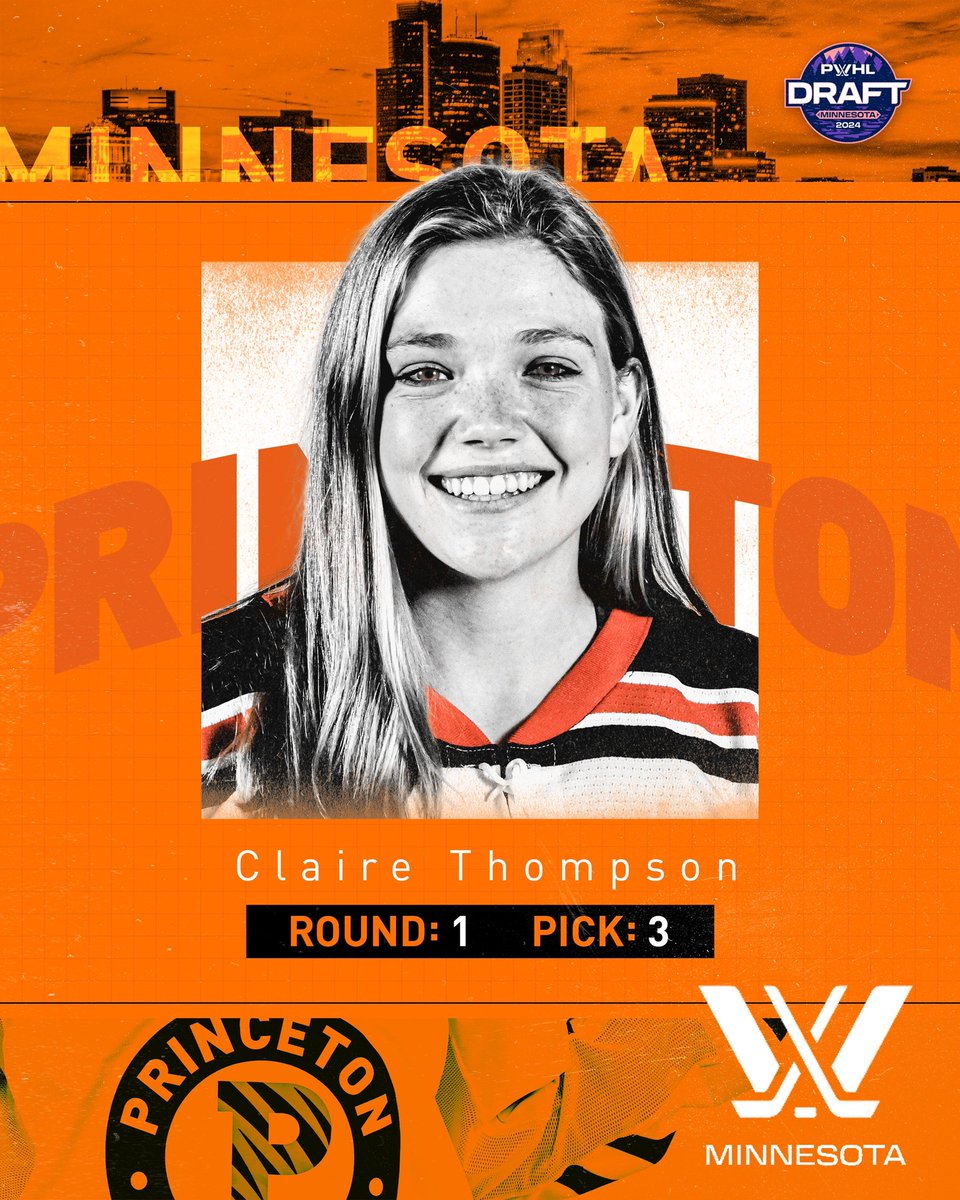 ANOTHER ONE!

<a href="/clairethomps98/">Claire Thompson</a> goes third overall at <a href="/thepwhlofficial/">PWHL</a> Draft to <a href="/PWHL_Minnesota/">Minnesota Frost</a>!

Two Tigers in the top three picks!