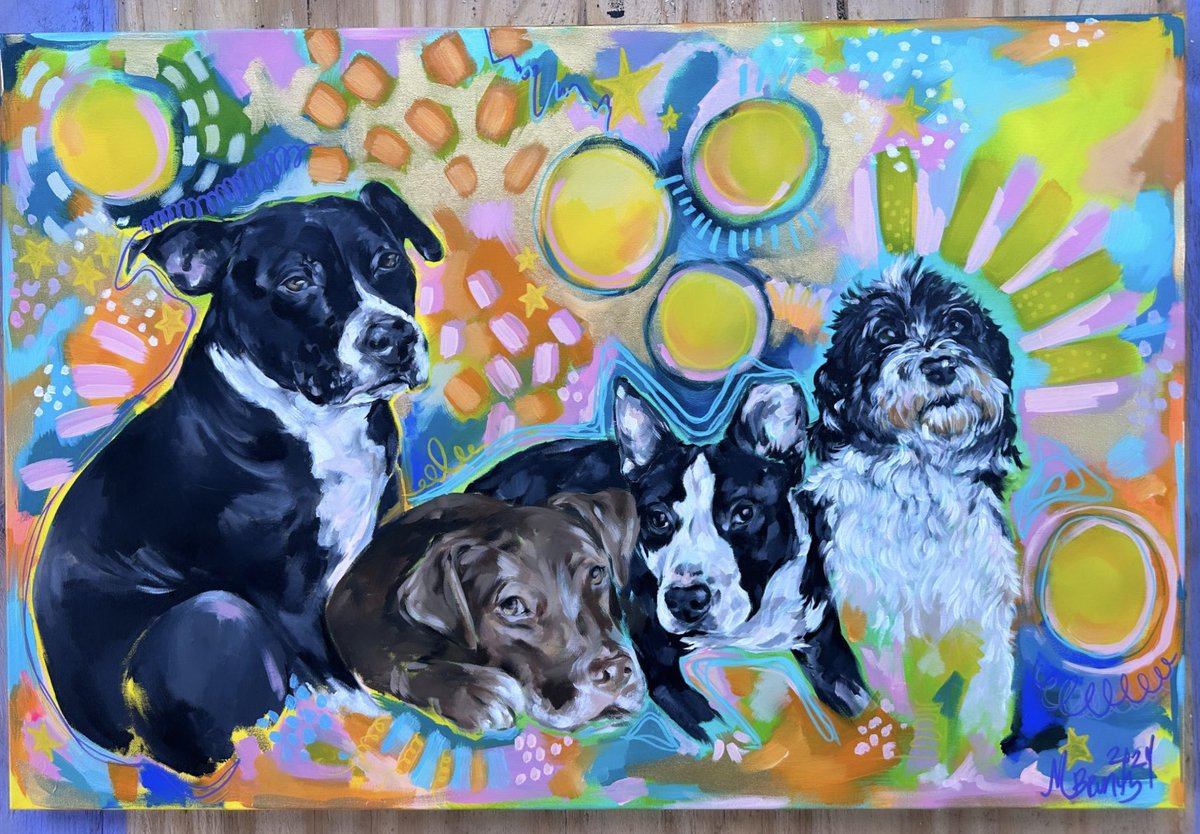 Crying, screaming, throwing up.. this portrait came together beautifully 💗 #petportrait #shoplocal