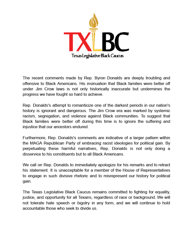 Texas Black Caucus tweet media
