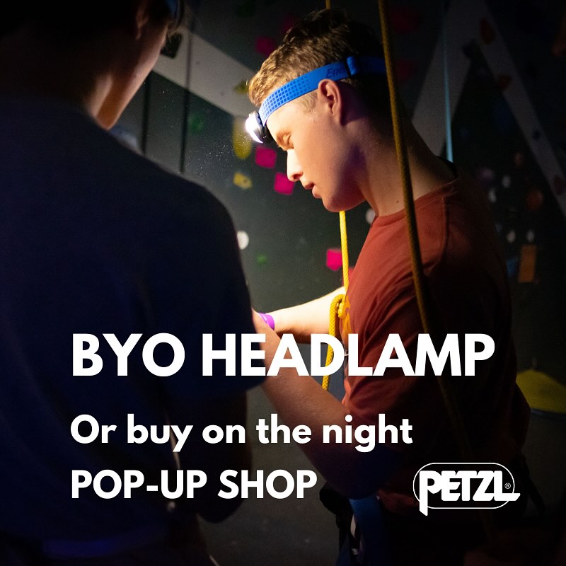 PetzlAustralia's tweet photo. Now that you're recovering from a long weekend of climbing, let's start planning this weekend. Friday Night, Climb Fit Macquarie its the last #PitchBlack of the year. Lights off 6pm. @petzl Lights on sale and food trucks after! https://t.co/L1ybzORdph