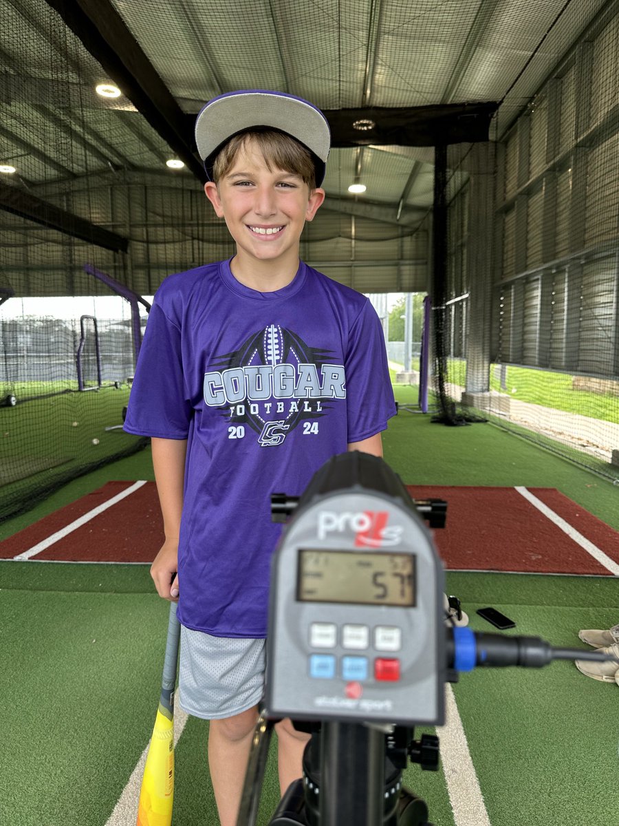 Brice wins the exit velo challenge in the 4th grade division! #CougarBSBL