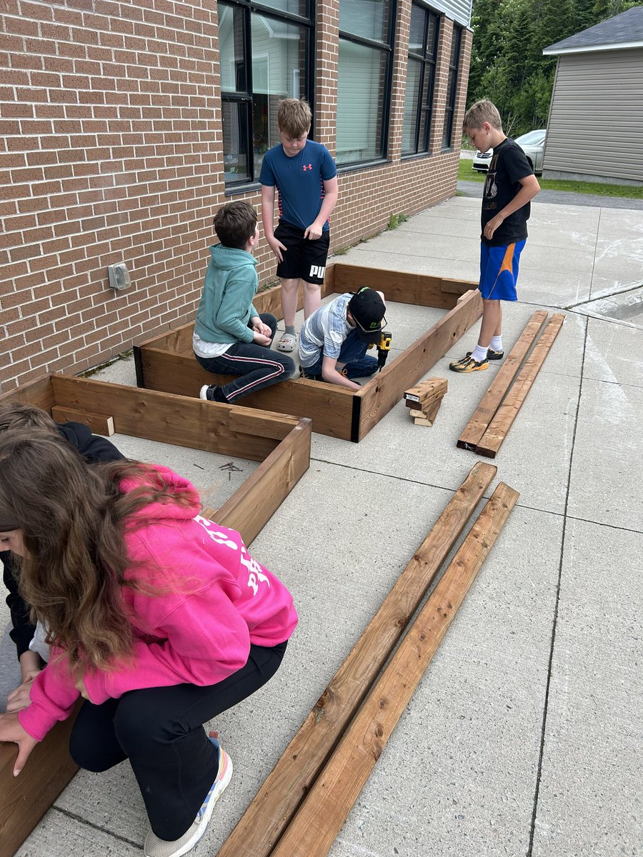 Day two of grade 5 building raised garden beds <a href="/GretnaG/">Gretna Green</a> school. The rain delayed us but we should be finished tomorrow!