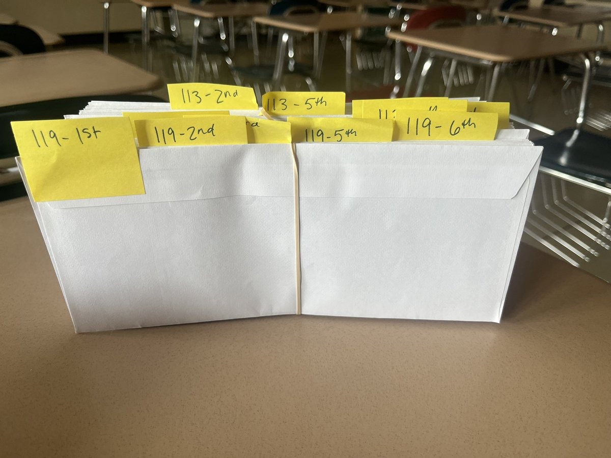 One of my favorite assignments of the year-6th graders wrote letters to their future selves that they’ll get back in June of 2026. Current 8th graders are receiving the letters they wrote in 2022! ✉️📝#FugettMS