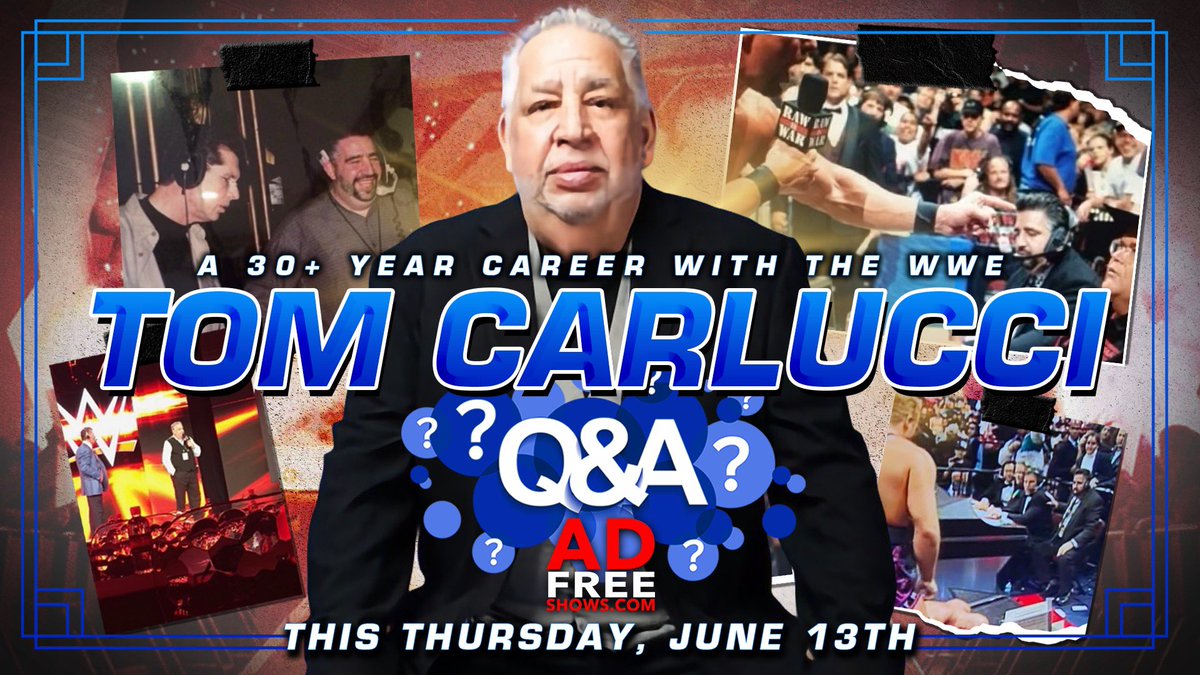 adfreeshows's tweet photo. The feedback is in on our latest Insiders episode with 30+ year WWE veteran Tom Carlucci.

🔥🔥🔥🔥

And we’re excited to welcome Tom back, as he joins @adfreeshows LIVE this Thursday night! https://t.co/jklFujZsJt
