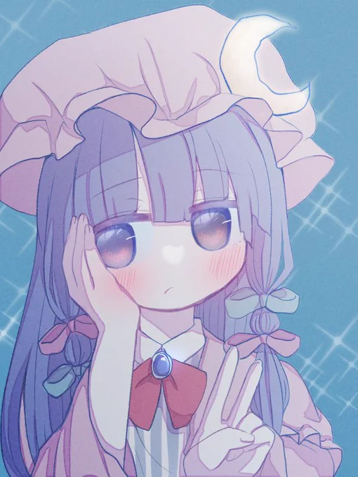 パチュリーの日に描けなかったので、おくればせながら #6月9日はむきゅーの日 #パチュリー 