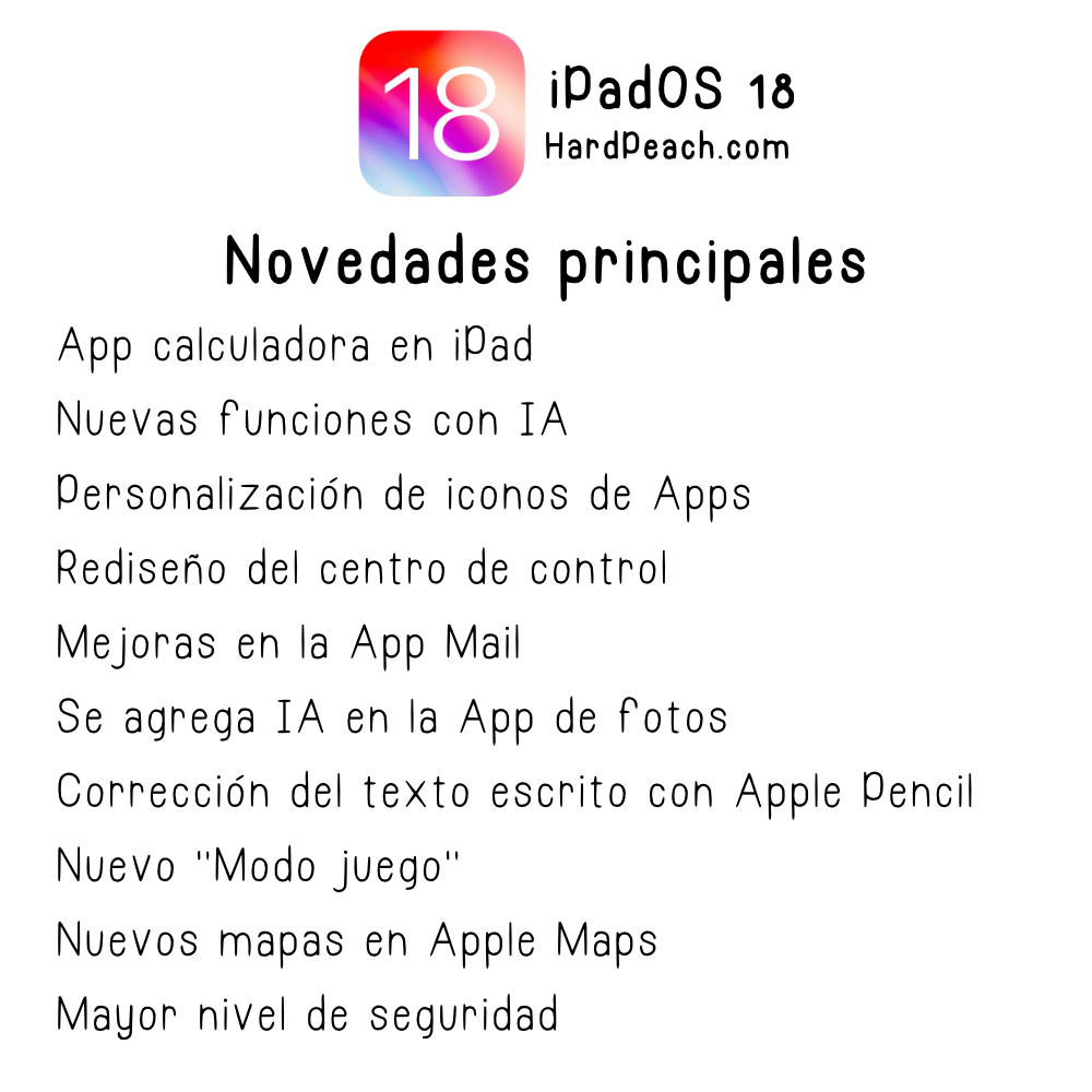 HardPeachshop's tweet photo. 👉 iPadOS 18
Apple acaba de presentar la mayor actualización de iPad que llegará muy pronto y que incluye una gran cantidad de novedades 😍💖

Revisa todas las novedades ahora en nuestro blog!
👉 https://t.co/bV2qa0fSds https://t.co/J6QPdGRRQy