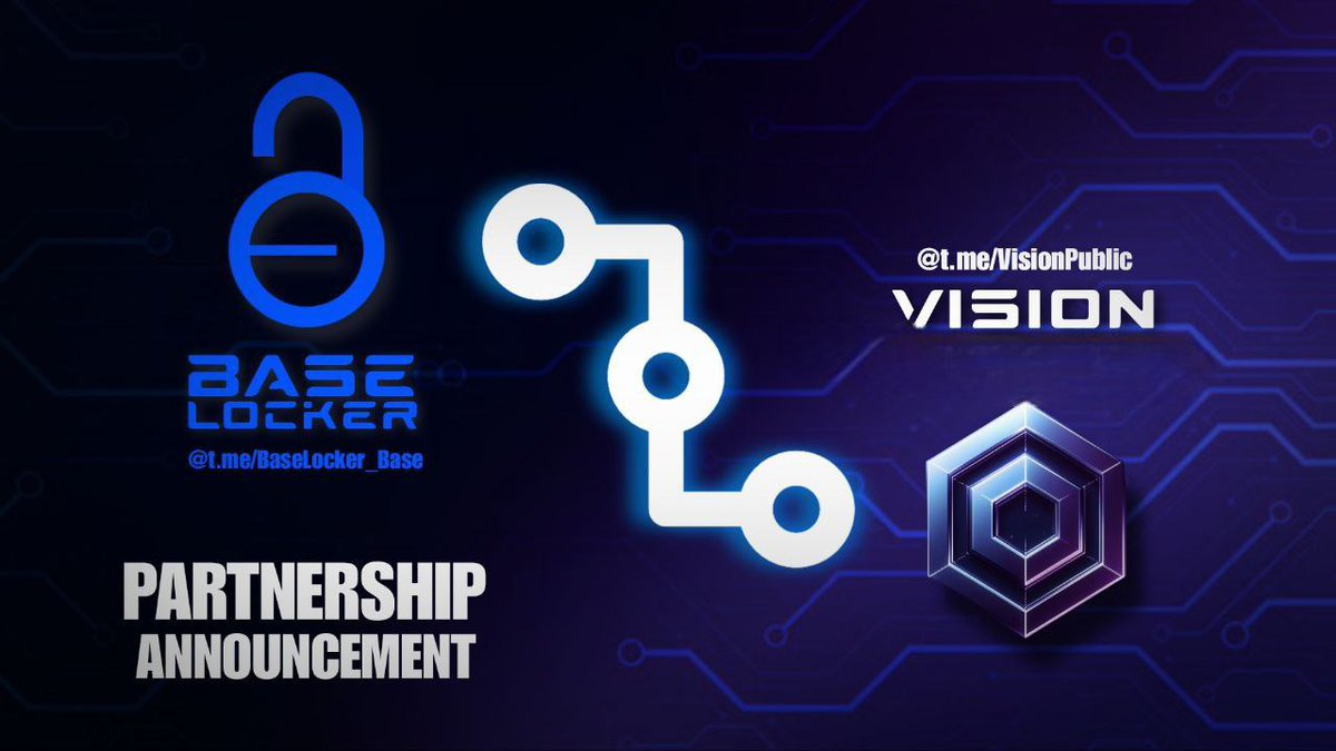 🚀 PARTNERSHIP ANNOUNCEMENT 🚀

We are thrilled to announce that Base Locker is partnering with the great VISION $VSN team (<a href="/Track_Vision_/">Vision</a> ) !

Our first partnership with this incredible team and great bot through which we will share selected data/functions.

More here 👇